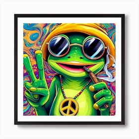 Psychedelic Frog 1 Art Print