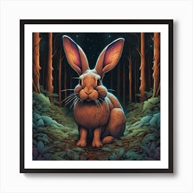 Rabbit In The Woods 36 Art Print