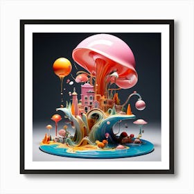 AI, Art Piece Where AI Transforms Everyday Objects Into Surreal Art Print