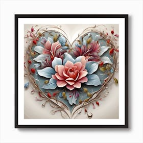 Heart Of Flowers 9 Art Print