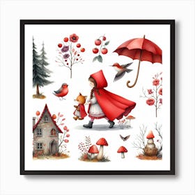 Little Red Riding Hood 3 Art Print