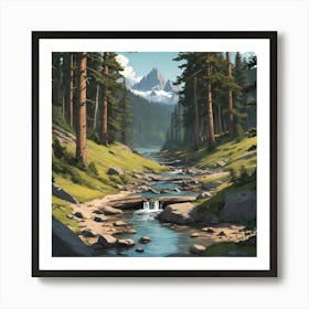 Mountain stream Art Print