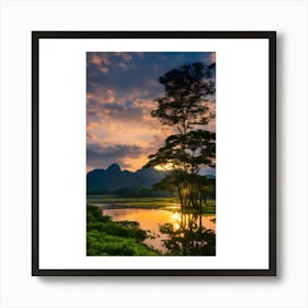 Sunset In The Mountains 8 Art Print