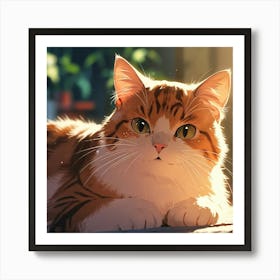 Anime A Smiling Cat 3 1 Art Print