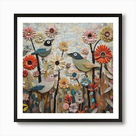 Birds love flowers X9 CA Style Di 6800 Art Print