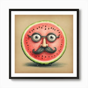 Watermelon Face 2 Art Print