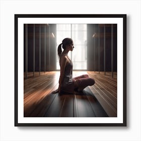 Yoga Girl In The Room Art Print