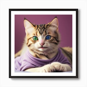 Cat With Blue Eyes 1 Art Print