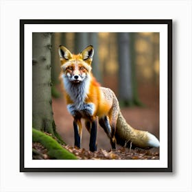 Red Fox In The Forest 10 Art Print