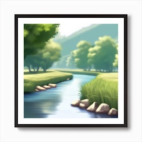 River Landscape Art Print