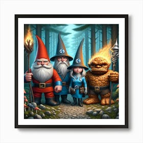 Gnomes In The Forest Art Print