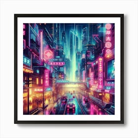 Neon City 11 Art Print