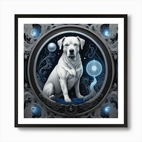 Dog In The Moonlight 1 Art Print