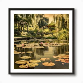 Vintage Blooms Claude Monet Garden In Full Splendor (5) Art Print