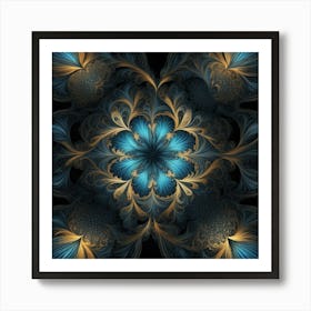 Fractal Flower art print Art Print