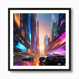 Futuristic City 116 Art Print