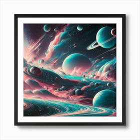 Planets In Space Art Print