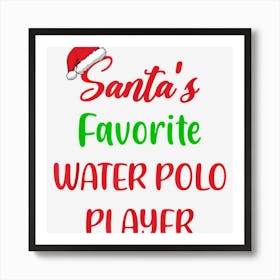 Santas Favorite Water Polo Player Funny Gift Christmas Art Print