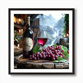 Wine And Grapes Art Print