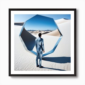 Man Standing In A Mirror Art Print