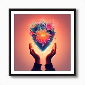 Heart With Flowers 1 Art Print