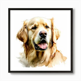 Golden Retriever Watercolor Painting Art Print