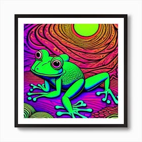 Psychedelic Frog 1 Art Print