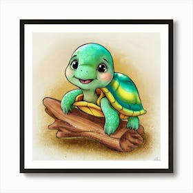 Cute Turtle Art Print