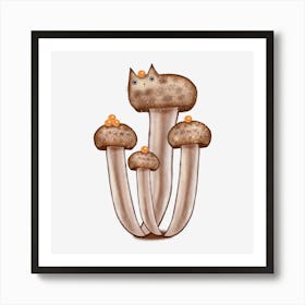 Mushroom Cat Art Print