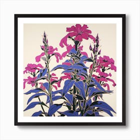 Lobelia 1 Pop Art Illustration Square Art Print