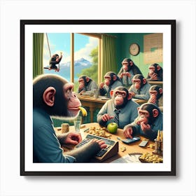 Monkeys In The Office Poster