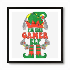 Funny Gamer Elf Matching Family Christmas Pajamas Men Boys Art Print