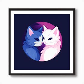 Two Cats In A Circle Art Print