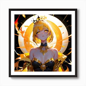 Anime Queen With Golden Hair Art Print