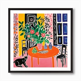 Cat At The Table 4 Art Print