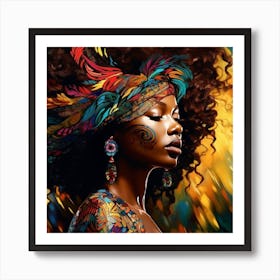 African Woman With Afro 8 Art Print