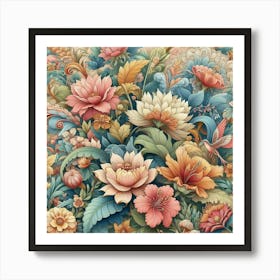 Russian Floral Painting Art Print