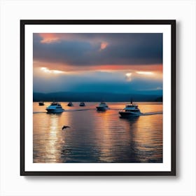 Sunset On The Water 3 Art Print