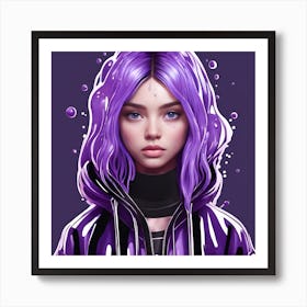 Purple Haired Girl Art Print