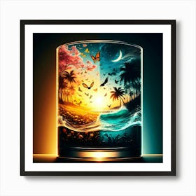 Sunset In A Glass Art Print