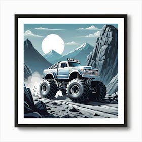 Monster Truck In The Mountains 1 Art Print
