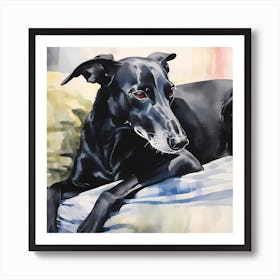 Black Greyhound Art Print