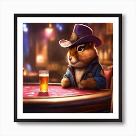 Chipmunk At The Poker Table Art Print