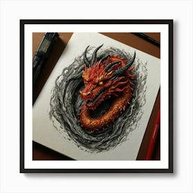 Red Dragon 3 Art Print