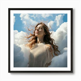 Firefly Dreamy Girl Floating Among Ethereal Clouds 19519 (2) Art Print