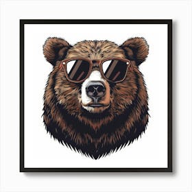 Bear In Sunglasses 10 Art Print