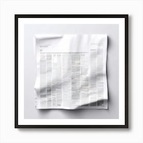 Newspaper On A White Surface Art Print