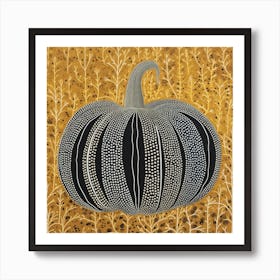 Yayoi Kusama Inspired Pumpkin Black And Orange 11 Art Print