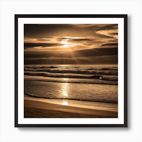 Sunset At The Beach 370 Art Print