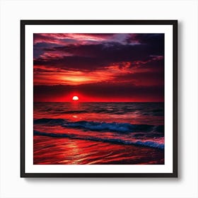 Sunset On The Beach 559 Art Print